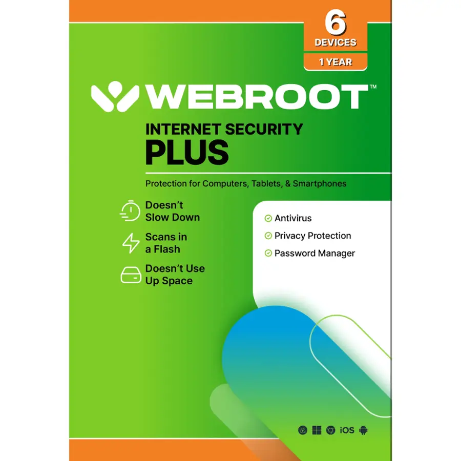 Webroot - Internet Security Plus + Antivirus Protection (6 Devices) (1-Year Subscription)